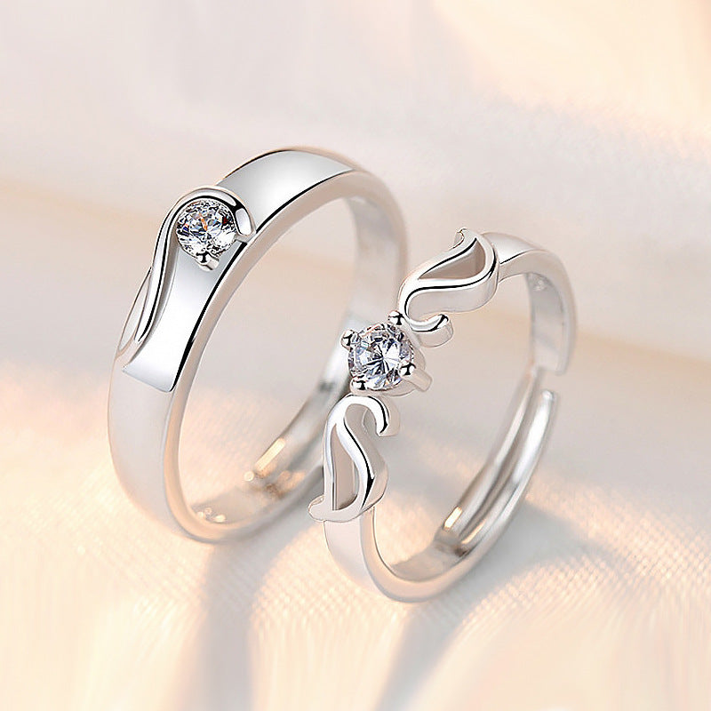 Fashion Simple Opening Ring Couple Ring