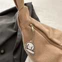 Corduroy Idle Style All-match Artistic One-shoulder Messenger Bag Student Casual Female Simple