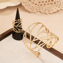 Fashion Hollowed-out Leaves Ring Bracelet Suit