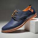 Men's Casual Business Shoes Leather Surface Lace-up Pumps