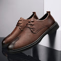 Plus Size Men's Casual Shoes Genuine Leather Lace-up Soft Bottom