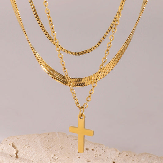 Women's Fashion Personality Cross Simple Necklace