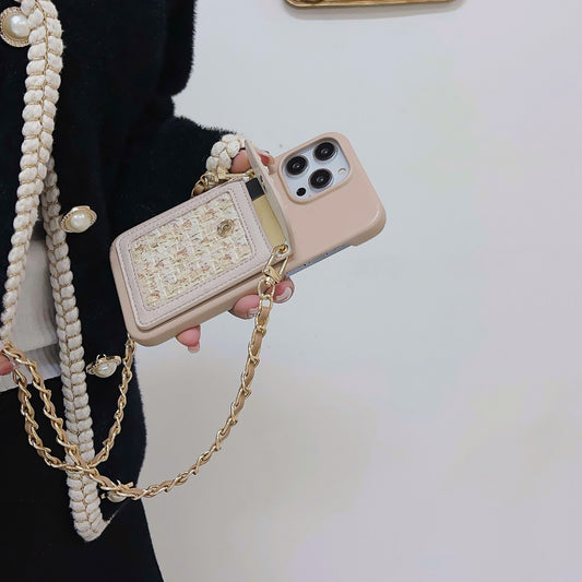 Crossbody Chain Card Holder Can Back Phone Case