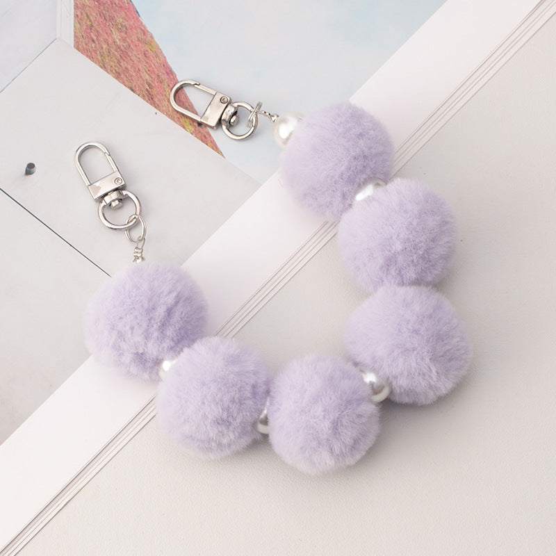 Plush Mobile Phone Lanyard Fur Ball