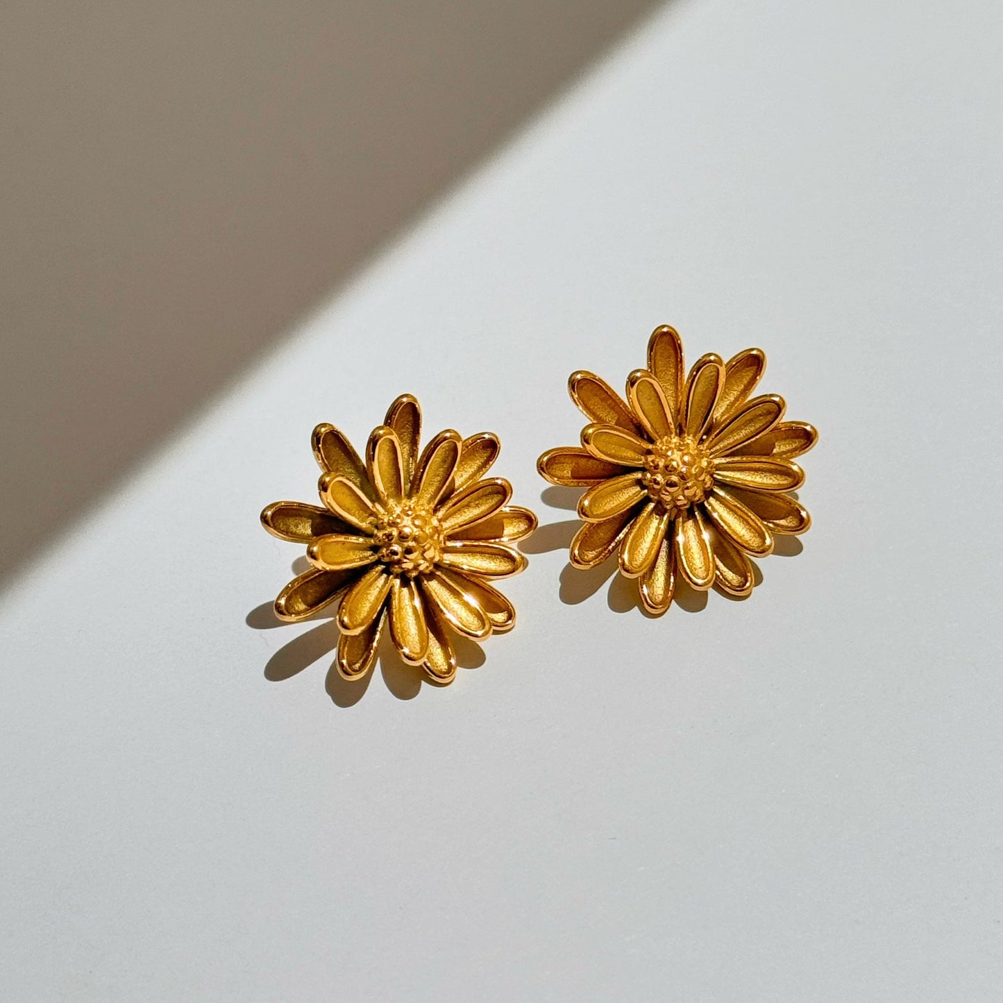 Retro Titanium Steel Stylish Flower Earrings