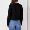 Women's Temperament Crew Neck Knitted Sweater Coat