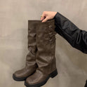 Women's Thick-soled Retro Pantyhose Long Biker Boots Shoes