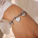 Graceful Personality Heart Shape With Diamond Bracelet Titanium Steel