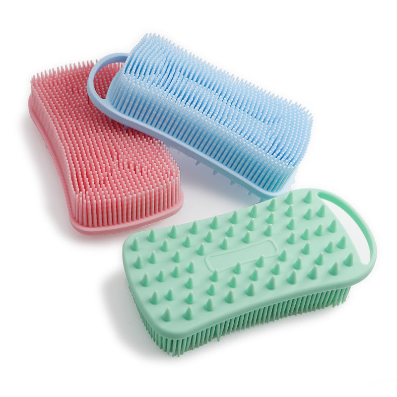 New Silicone Square Bath Brush Portable Lanyard