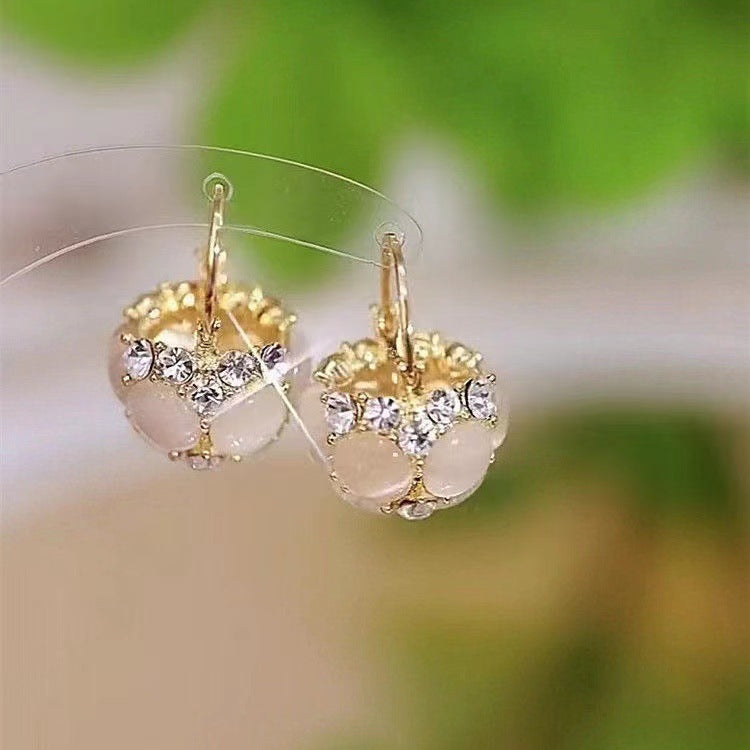 Affordable Luxury Style Niche Temperament Pearl Ball Cabas Earrings