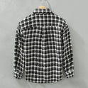 Men's Japanese Loose Plaid Casual Long-sleeved Shirt