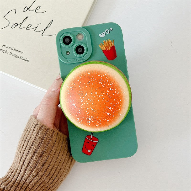 Creative Hamburger Decompression Squeezing Toy Phone Case