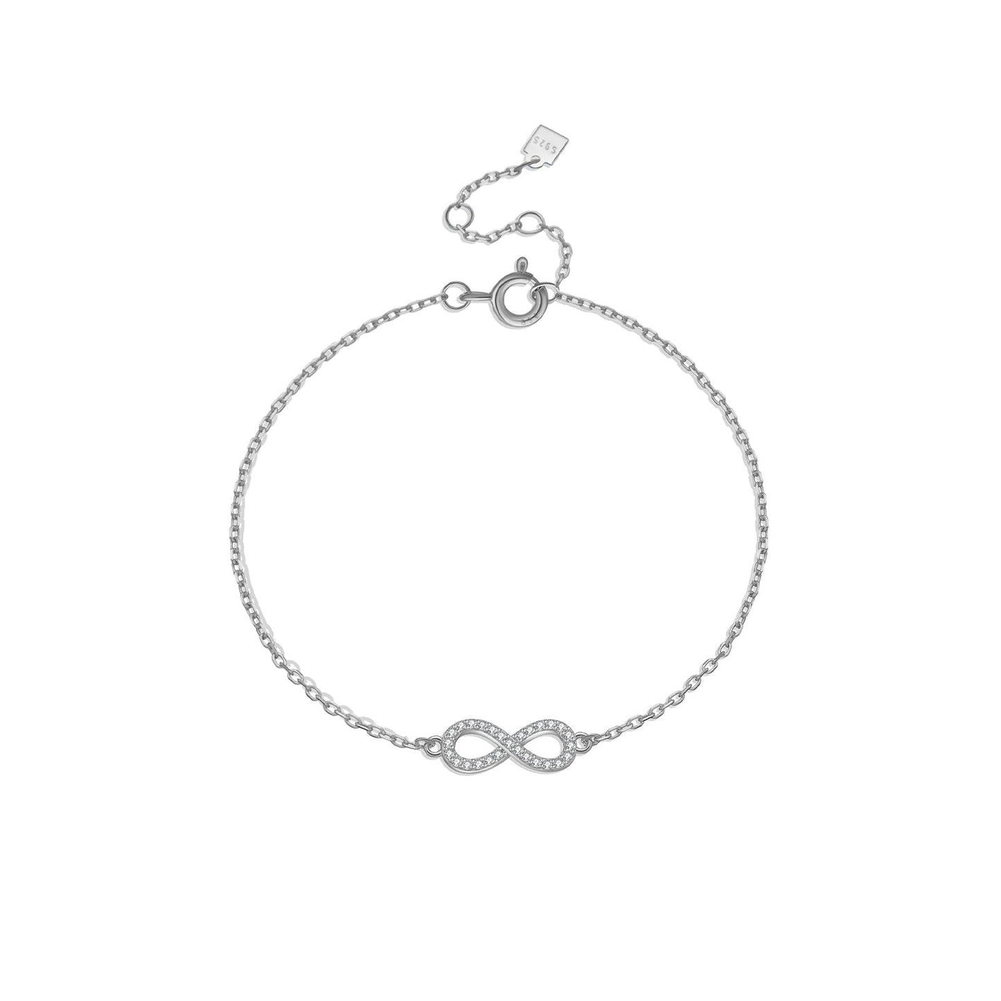 S925 Sterling Silver Infinite Love 8-word Bracelet Ornament