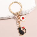 Cartoon Creative Heart Kitten Key Buckle