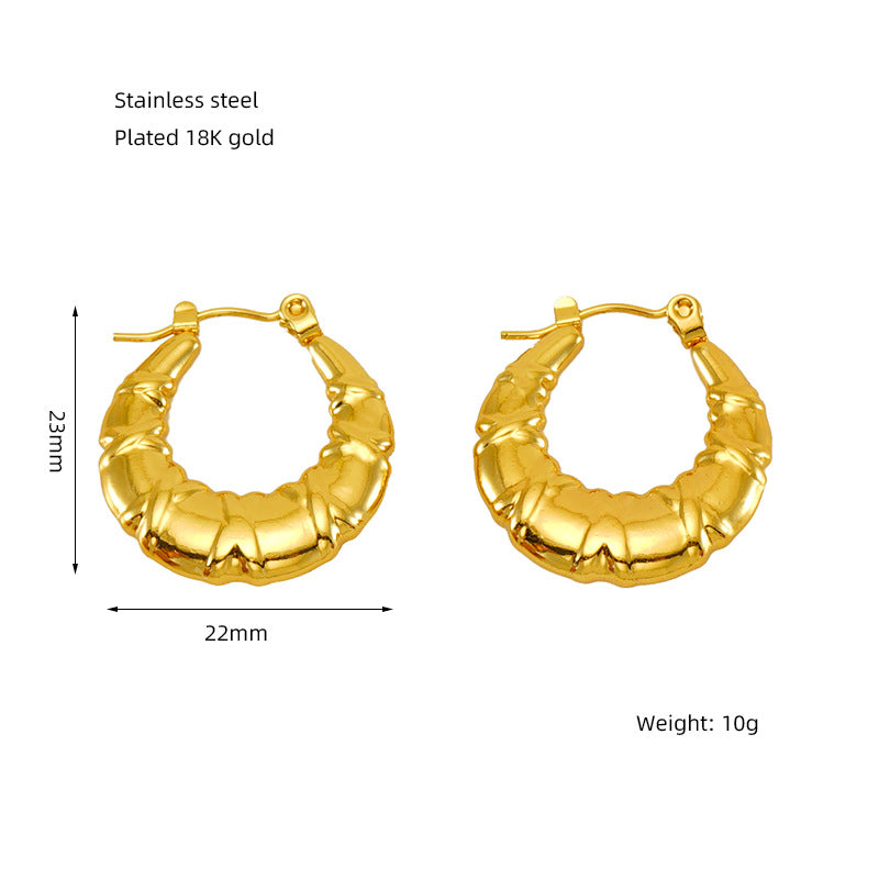 High-grade INS Style Special-interest Design 18K Stainless Steel Studs Female