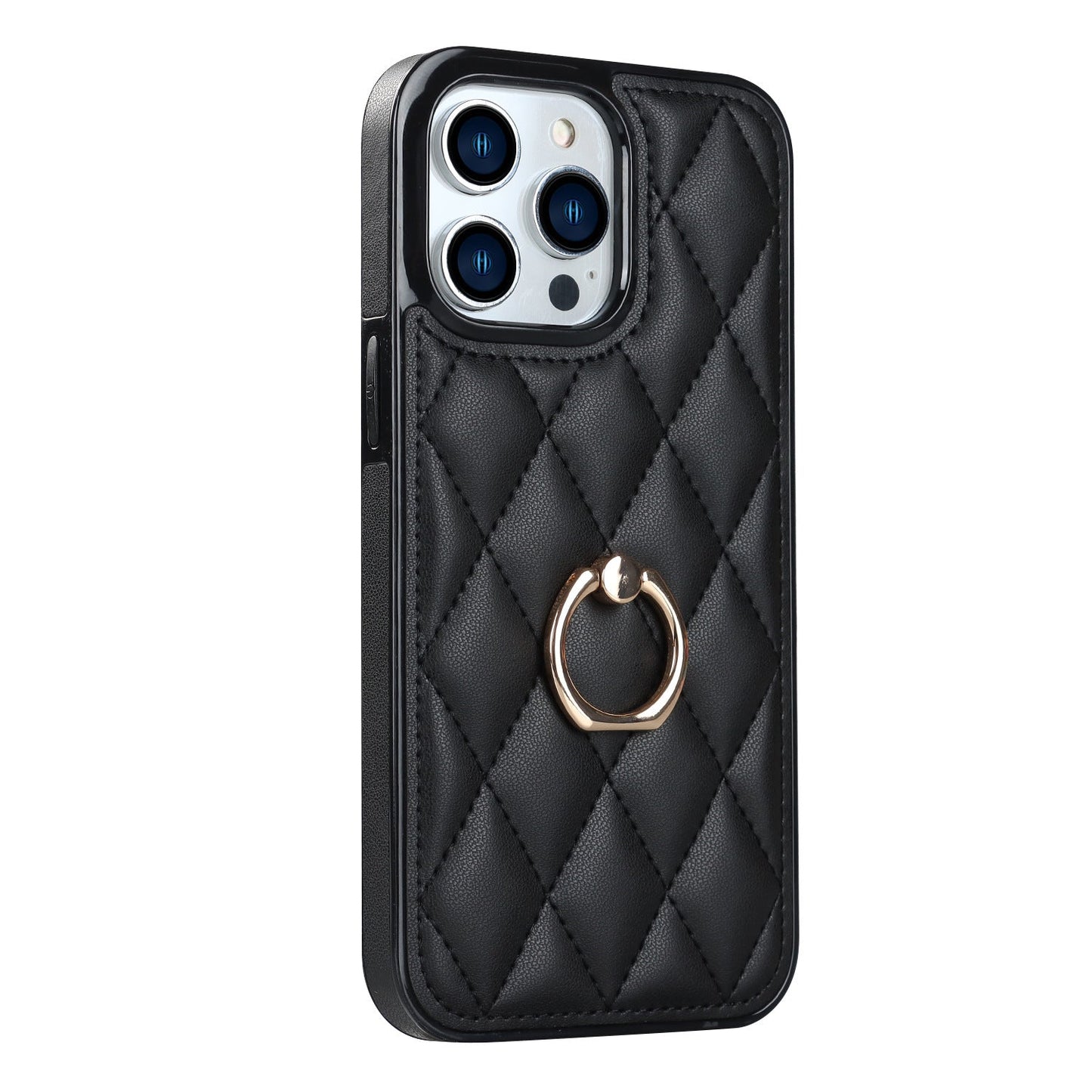 Ring Phone Case Diamond Bracket Leather Phone Case Women's Drop-resistant