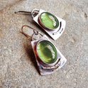 Antique Silver Inlaid Purple Stone Earrings Retro Creative