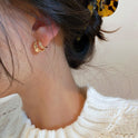 Simple Double-layer Copper-plated Women's Ear Studs