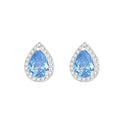 Super Flash Blue Water Drop Ear Studs French Elegance