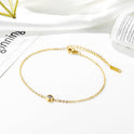 High-Grade Single Diamond Bracelet Female 18K Gold Simple Cold Style