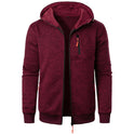 Men's Sports Fitness Casual Jacquard Hooded Jacket Knitted Cardigan