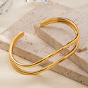 INS Internet Celebrity Design Brass 18K Gold Smooth Bracelet