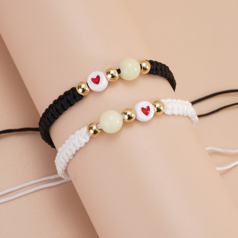 Hand-woven Luminous Beads Couple Bracelet