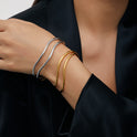 INS Internet Celebrity Design Brass 18K Gold Smooth Bracelet