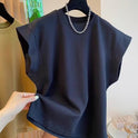 Solid Color High Quality Sleeveless Loose Casual Top