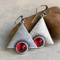 Simple Style Red Elegant Triangle Gem Earrings