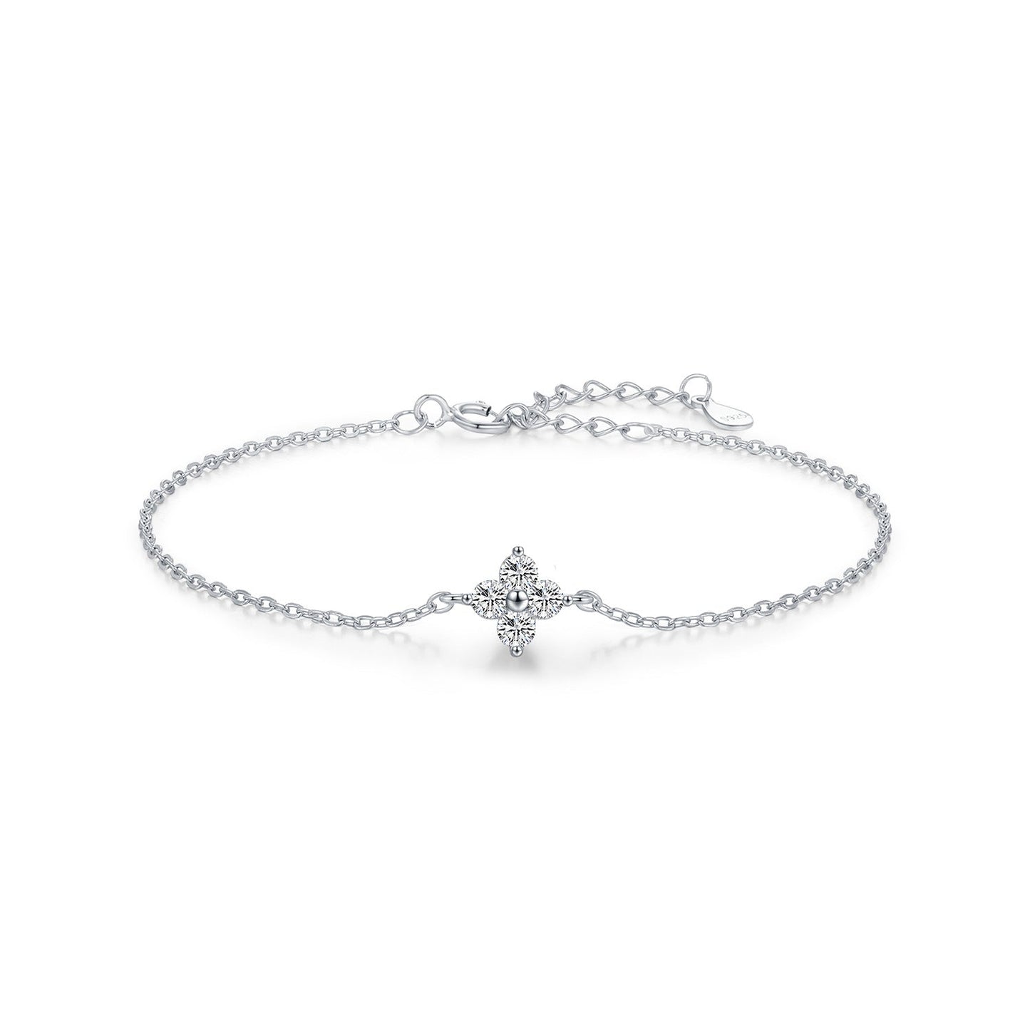 S925 Silver Clover Bracelet Full Diamond Bracelet