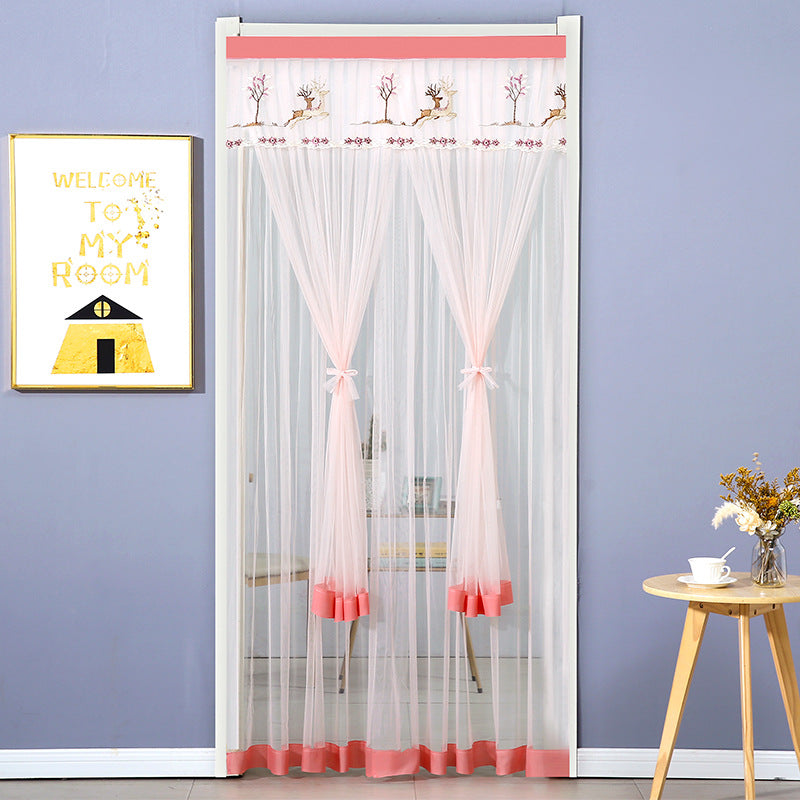 Punch-free Mosquito-proof Curtain Fabric Mesh Curtains Bedroom Lace Partition Four Seasons Household