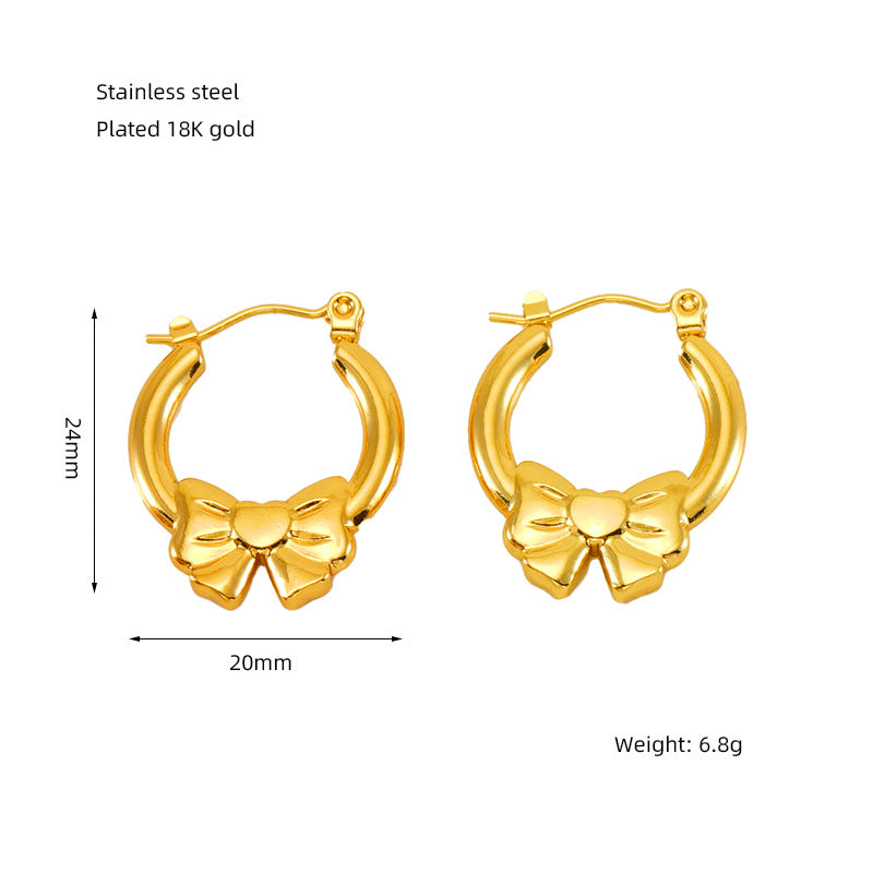 High-grade INS Style Special-interest Design 18K Stainless Steel Studs Female