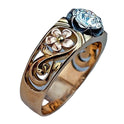 Vintage Flower Inlaid White Diamond Temperament Ring