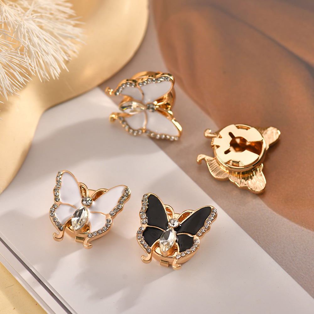 Women's Three-dimensional Butterfly Rhinestone Shirt Cufflinks