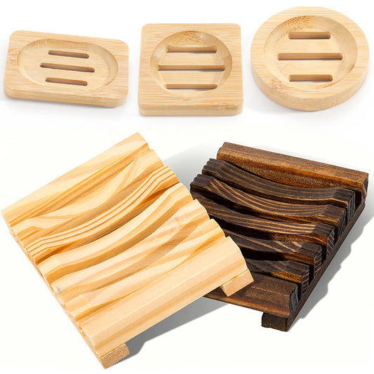 Household Creative Retro Wood Charcoal Soap Dish