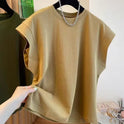 Solid Color High Quality Sleeveless Loose Casual Top