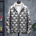 Men's Glossy Solid Color Stand-up Collar Casual Jacket