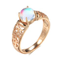 Rose Gold Natural Colorful Zircon Ring