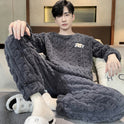 Men's FallWinter Thickened Coral Velvet Pajamas Suit