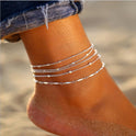 Stylish Simple And Versatile Anklets 5 Pieces Suit Combination