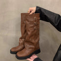 Women's Thick-soled Retro Pantyhose Long Biker Boots Shoes