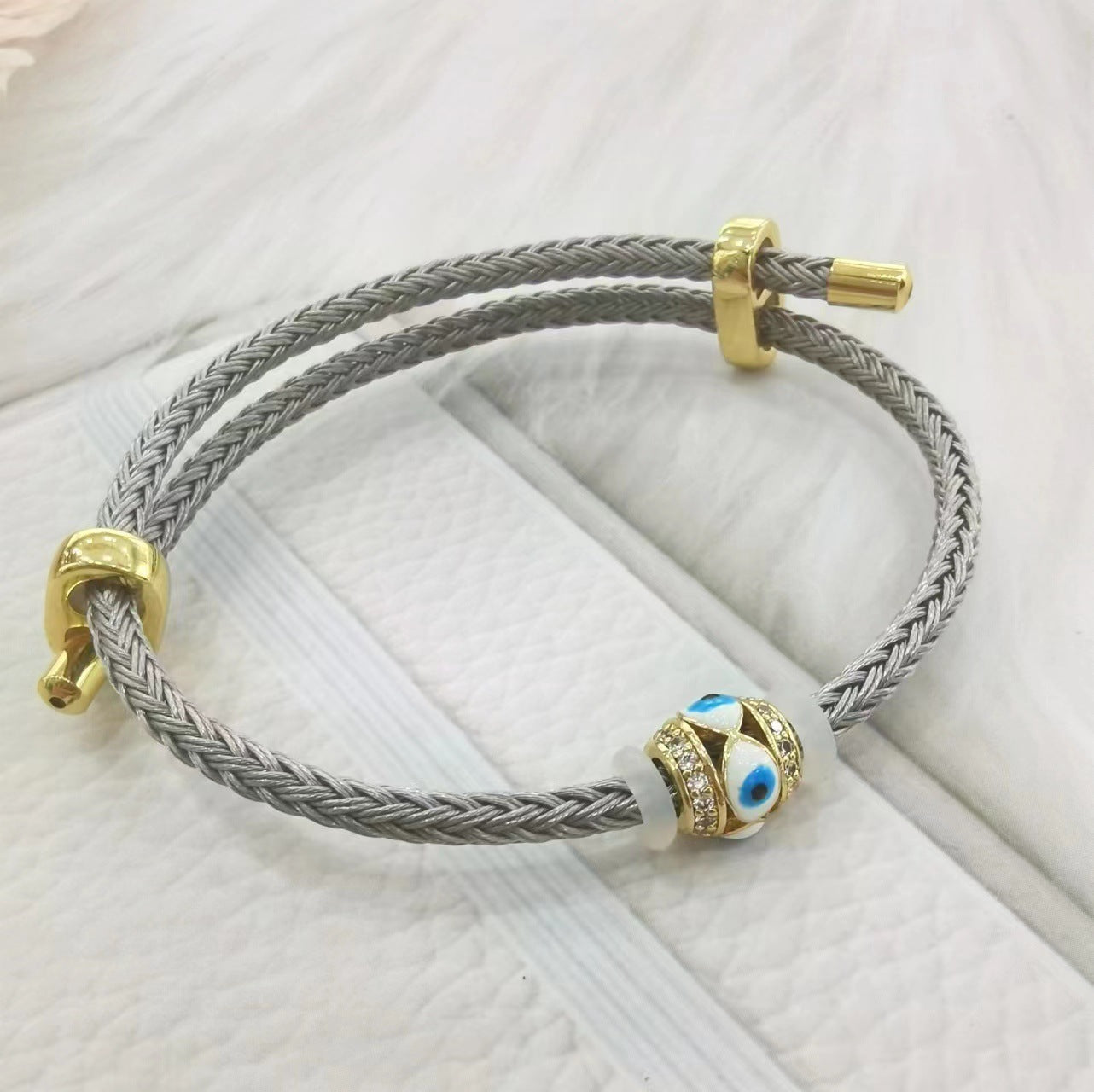 Fashion Devil's Eye Color Steel Rope Eye Bracelet