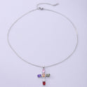 Women's Ins Vintage Cross Copper Zircon Bright All-match Necklace