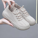 Spring And Autumn Old Beijing Cloth Shoes Women Casual Mom Shoes Knit Breathable Pumps