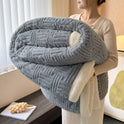 Double-layer Jacquard Lambswool Thickened Warm Blanket