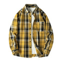 Retro Plaid Shirt Lapel Men's Long-sleeved Jacket