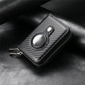 RFID Double Zip Wallet Sets Carbon Fiber PU Storage Card Sleeve