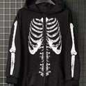 Zipper Sweater Dark Style Y2g Vintage Cardigan Coat Skull Print