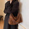 Autumn And Winter Niche Shoulder Underarm Pillow Leopard Print Women's Messenger Bag